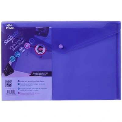 Image of Snopake Polyfile Wallet File Polypropylene Foolscap Electra Purple (Pack 5)