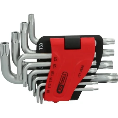 Image of KS Tools 151.4840 Torx Key Wrench Set with bore, Short, 10 pcs., TB8 TB50