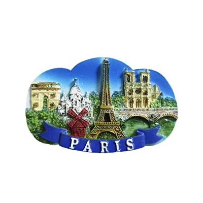 Image of 3D Paris France Refrigerator Magnet Resin Travel Souvenirs,Handmade Home &amp; Kitchen Decoration Fridge Collection Gift