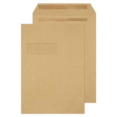 Image of Blake Purely Everyday C4 324 x 229 mm 115 gsm Pocket Self Seal Window Envelopes (13889) Manilla Pack of 250