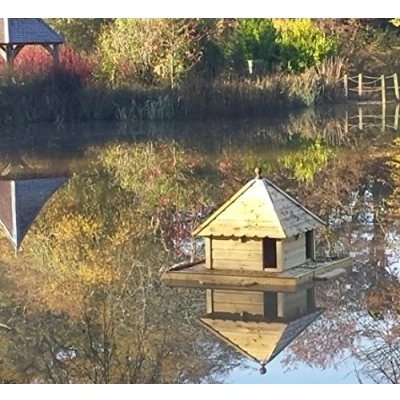 Image of Large Indian Runner Floating Duck House, waterfowl raft, pontoon for pond from Buttercup Farm