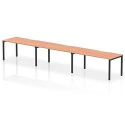 Image of Evolve Plus 1600mm Single Row 3 Person Bench Desk Beech/Black