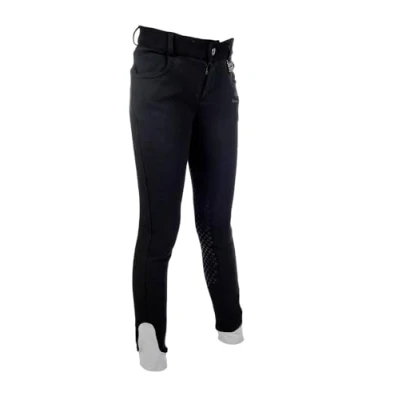 Image of HKM 12701 Lunging Belt Canvas Fixed Double Handle Supplies Navy/Sky Blus WB Warm Blood