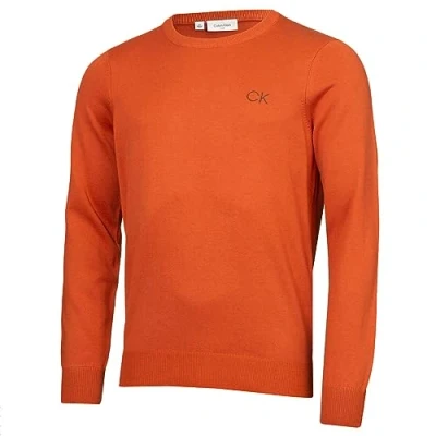 Image of Calvin Klein Mens Round Neck Golf Sweater Orange XXXL