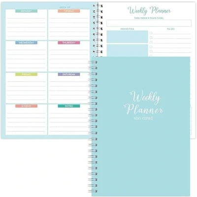 Image of Weekly Planner Notebook 52 Pages Undated A5 Diary To Do List With Habit Tracker For Work,Study,Academic