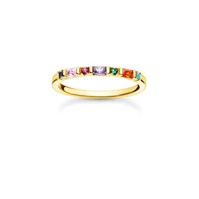 Image of THOMAS SABO ring white stone gold plated silver TR2312 414 14 52