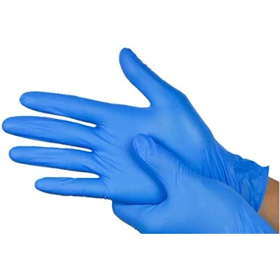 Image of PACK OF 100 Strong Quality BLUE Vinyl Powder Free EXTRA LARGE Size Gloves Latex Food Safe Medical Examination Ambidextrous AQL 1.5 EN455 CLASS 1