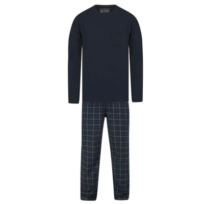Image of Tokyo Laundry Men&#039;s Eaton 2pc Long Sleeve Cotton Pyjama Set Sky Captain Navy XXL
