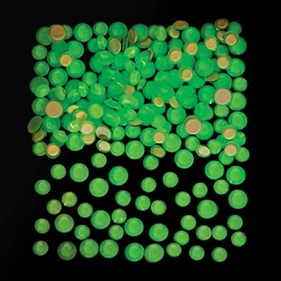 Image of Baker Ross Glow in the Dark self adhesive Acrylic Jewels Pack of 200, Kids Gem Stickers, Paper and Card Craft Embellishments (FX134)