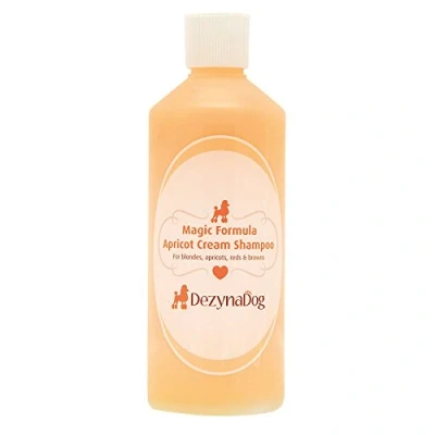 Image of DezynaDog Magic Formula Apricot Cream Dog Shampoo Red Coat Colour Enhacing for Dogs Deep Cleansing Smelly Restores Colours Fresh Fragrance, 500ml