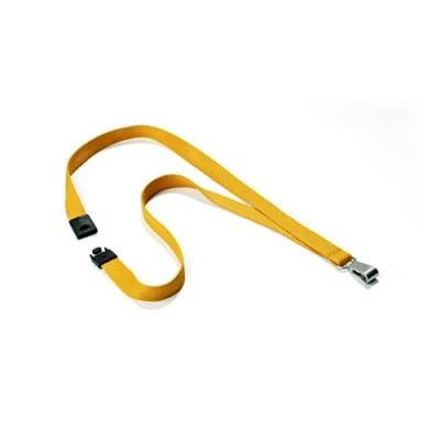 Image of Durable Premium Textile Lanyard 15 mm Ochre Pack of 10 Necklaces Includes Safety Release Holds a Variety Badges and Passes