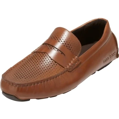 Image of Cole Haan Men&#039;s Grand Laser Penny Driver Driving Style Loafer, British Tan Java, 7 UK