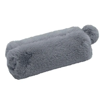 Image of WEDO Fluffy 24274009 Pencil Case with Fur Ball Pendant Polyester Plush blue grey