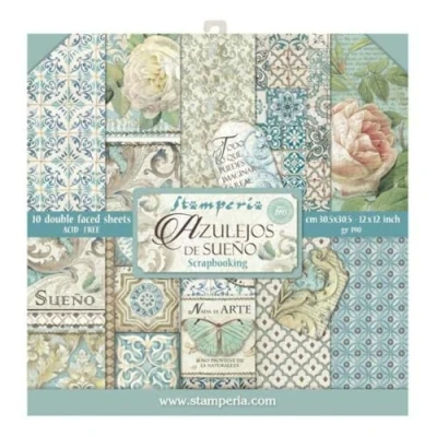 Image of Stamperia International KFT Azulejos Paper Pad 30x30, Multicoloured (SBBL55)