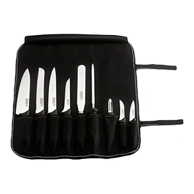 Image of Rockingham Forge Essentials Professional Chef’s Knife Set Contains 9 Kitchen Knives and 1 Case,Black,CS 8007/10