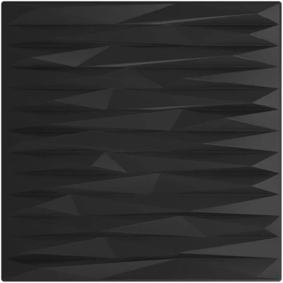 Image of vidaXL Wall Panels 12 pcs Black 50x50 cm XPS 3 m² Stone