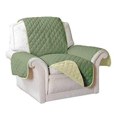 Image of easylife lifestyle solutions Reversible Water Repellent Furniture Protector Protects from Spills, Stains, Dirt, Scuffs and Pet Hair Armchair in Sage/Olive