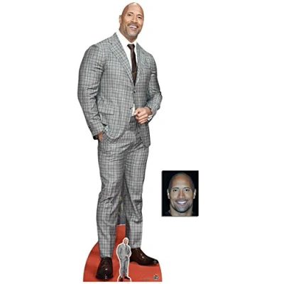 Image of Fan Pack Dwayne Johnson Checked Suit Lifesize and Mini Cardboard Cutout/Standup Includes 8x10 Star Photo