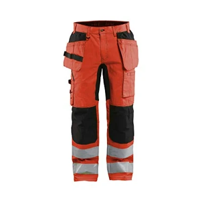 Image of BLÅKLÄDER Hi Vis Trousers Stretch Men 34S Red/Black