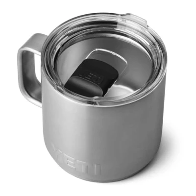 Image of YETI Rambler Mug, Vacuum Insulated Stainless Steel Stackable Mug with Magslider Lid, Steel, 14 oz (414 ml)