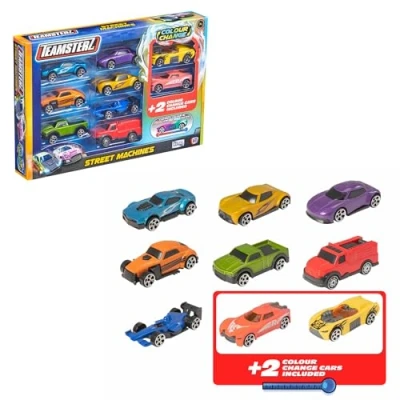 Image of Teamsterz Street Machines colour Change Cars Playset. Water Activated changing Ideal Car Toys For &amp; Bath Time Suitable Ages 3+ (9 Pack (2 cars))