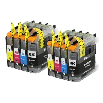 Image of Go Inks 2 Set of 4 Ink Cartridges to replace Brother LC123 Compatible/non OEM for Brothe DCP &amp; MFC Printers (8 Inks)