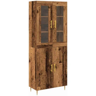 Image of vidaXL Highboard Old Wood 69.5x34x180 cm Engineered