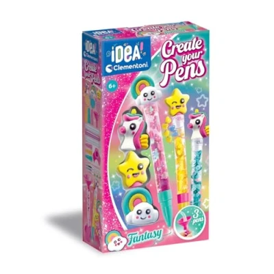 Image of Clementoni Set Idea Small Kit Lab Fantasy Creative Toys, Laboratory, Coloured, Personalised Pens Girls, Art and Crafts for Kids 6 Years, 18827, Multicolour