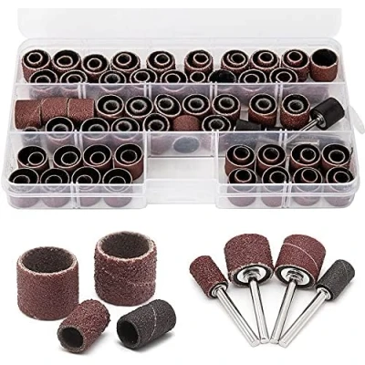 Image of 104pcs Sanding Bands Drum Sleeve Rotary Tool Kit with 4 for Dremel Accessories Mandrels