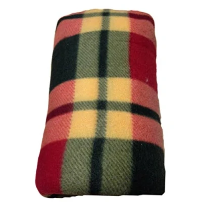 Image of SOFT FLEECE BLANKETS LARGE EXTRA WARM TARTAN SOFA BED CHECK THROW 150cm X 200cm (Checker Red Green)