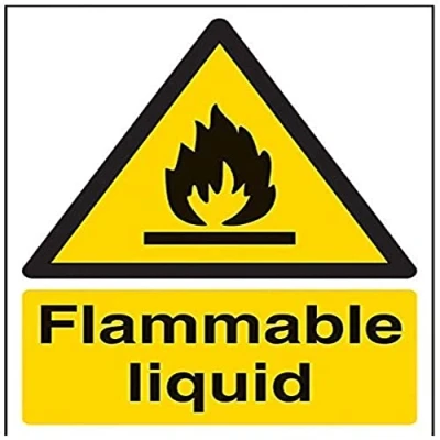 Image of V Safety Flammable Liquid Warning Sign 150mm x 200mm 1mm Rigid Plastic