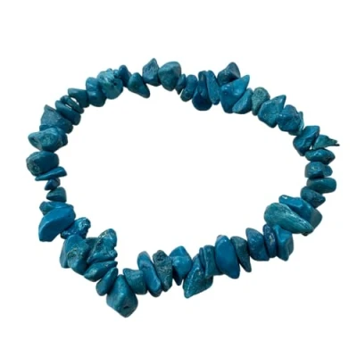 Image of VIE Gemstone Chip Stretch Bracelet (Dyed Howlite, Blue)