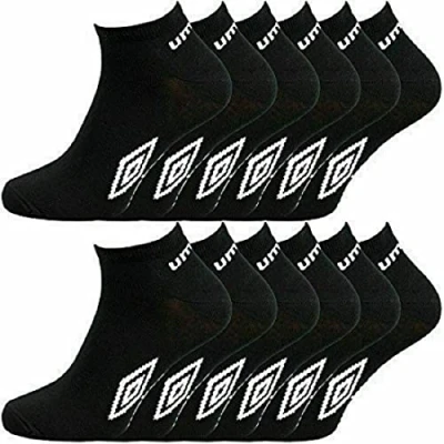 Image of Umbro 12 pairs Men&#039;s Sport Trainer Performance Socks UK 6 11 (Black)