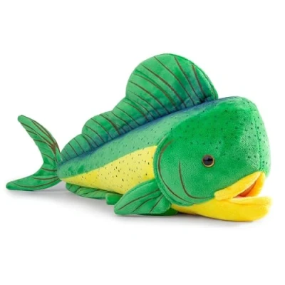 Image of lilizzhoumax Simulation Mahi Fish Plush Toy 45cm/18, Realistic Stuffed Animal Toy, Cute Ghost Head Knifefish Super Soft Sea Home Decoration Gift for kids