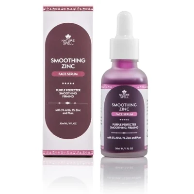 Image of Nature Spell, Glycolic Acid Face Serum Anti Aging Smoothing 100 Vegan Made In The UK Improves Skin Texture, purple, 30 ml
