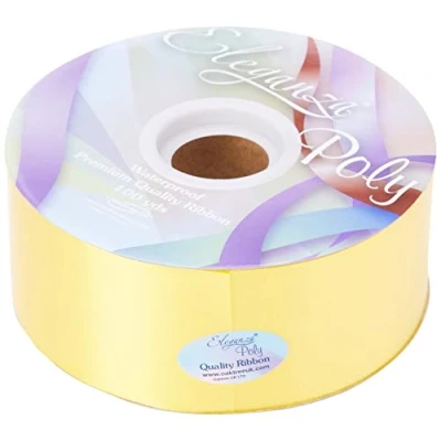 Image of Eleganza 1 x Waterproof Poly Ribbon, Yellow, 50 mm 91 m