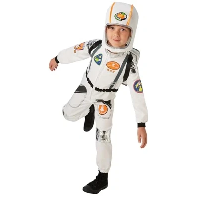 Image of Rubie&#039;s Official Astronaut Boys Fancy Dress Space Man Suit NASA Uniform Kid Childs Costume Outfit Medium Ages 5 6 Halloween