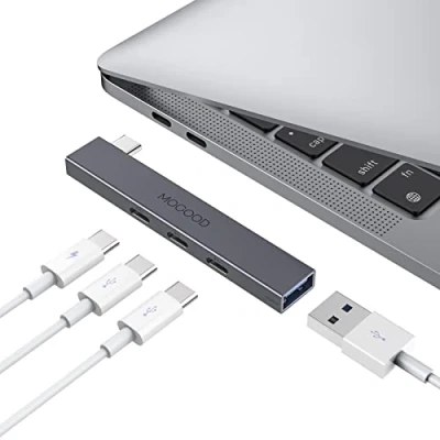 Image of MOGOOD USB C Hub Splitter for Laptop (Not Support Monitor) to Multiport Adapters 60W Power Delivery Adapter MacBook,Chromebook etc