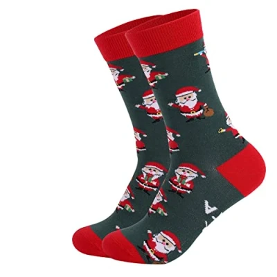 Image of CAMICALMI 1 pair Christmas Men Socks Cotton Winter Warm Soft Breathable Novelty Santa Pattern Free Size
