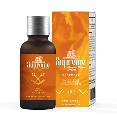 Image of Beard Oil Mango Vanilla Dream Scented Hair Growth &amp; Moisturiser Bartstoppel© Barber Company Supreme Care for Men