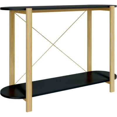 Image of vidaXL Console Table Black 110x38x75 cm Engineered Wood