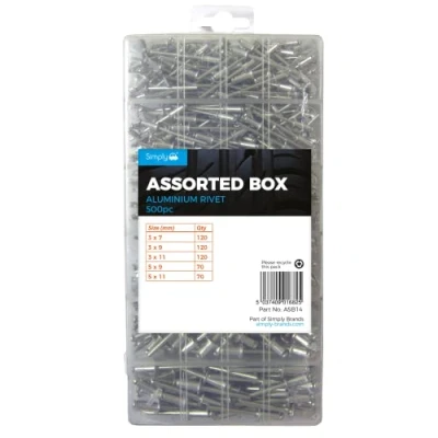 Image of 11x Simply Pack of 500 Aluminium Rivet Assortment ASB14