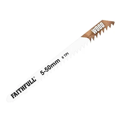 Image of Faithfull JBT144D Jigsaw Blades Wood (Pack of 5)