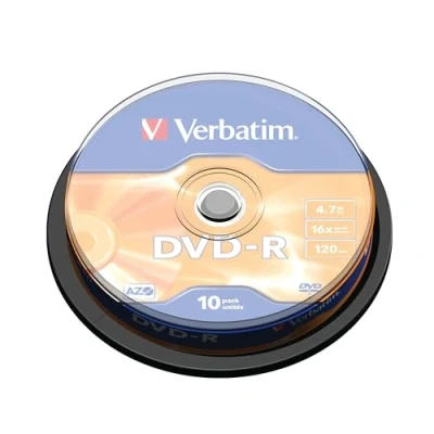 Image of Verbatim 1206432 DVD R Discs with AZO Protection 10 Spindle Pack, Bulk Pack x Blank Hard Coat Scratch Guard and Against UV, 16x Speed, 4.7 GB