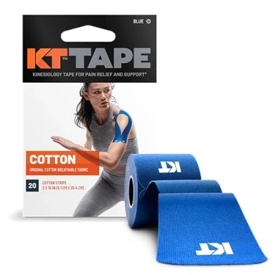 Image of KT TAPE Original, Pre cut, 20 Strip, Cotton, Blue