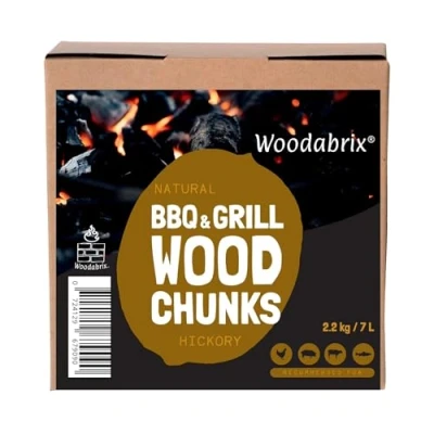 Image of Woodabrix Wood Chunks for BBQ, 2.2Kg/7L, Smoking Food, Hickory