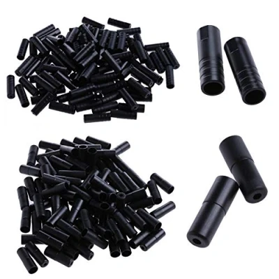 Image of 200Pcs Brake Cable Wire Tips Caps Black Housing Ferrule End 4mm/5mm for Bike Derailleur Shift and