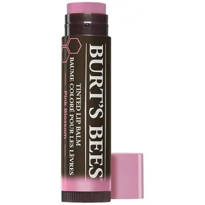 Image of Burt&#039;s Bees Tinted Lip Balm Pink Blossom, Moisturising Tint With Shea Butter, 100% Natural Origin, 4.25g (Packaging May Vary)