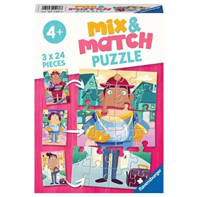 Image of Ravensburger Professions Mix &amp; Match Jigsaw Puzzles for Kids Age 4 Years Up 3 x 24 Pieces
