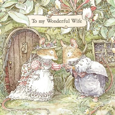 Image of To My Wonderful Wife Brambly Hedge Anniversary Greeting Card with Envelope